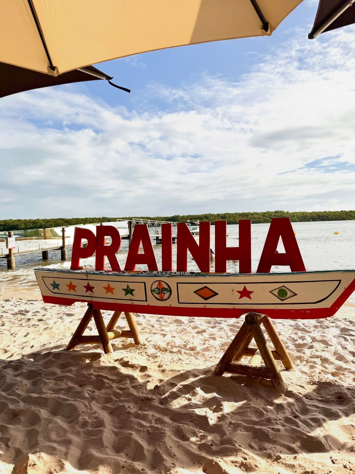 PRAINHA sign on the sand